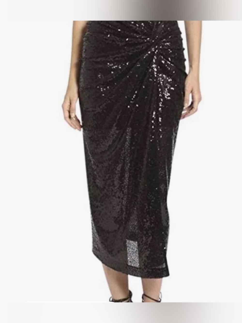 NWT Badgley Mischka Sequin Skirt - Blk